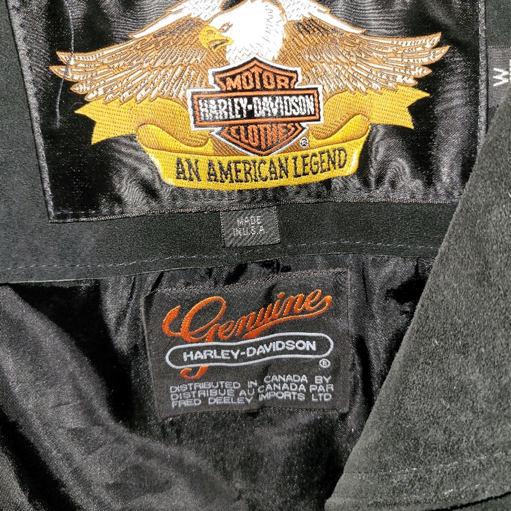 Vintage suede fringe Harley Davidson jacket